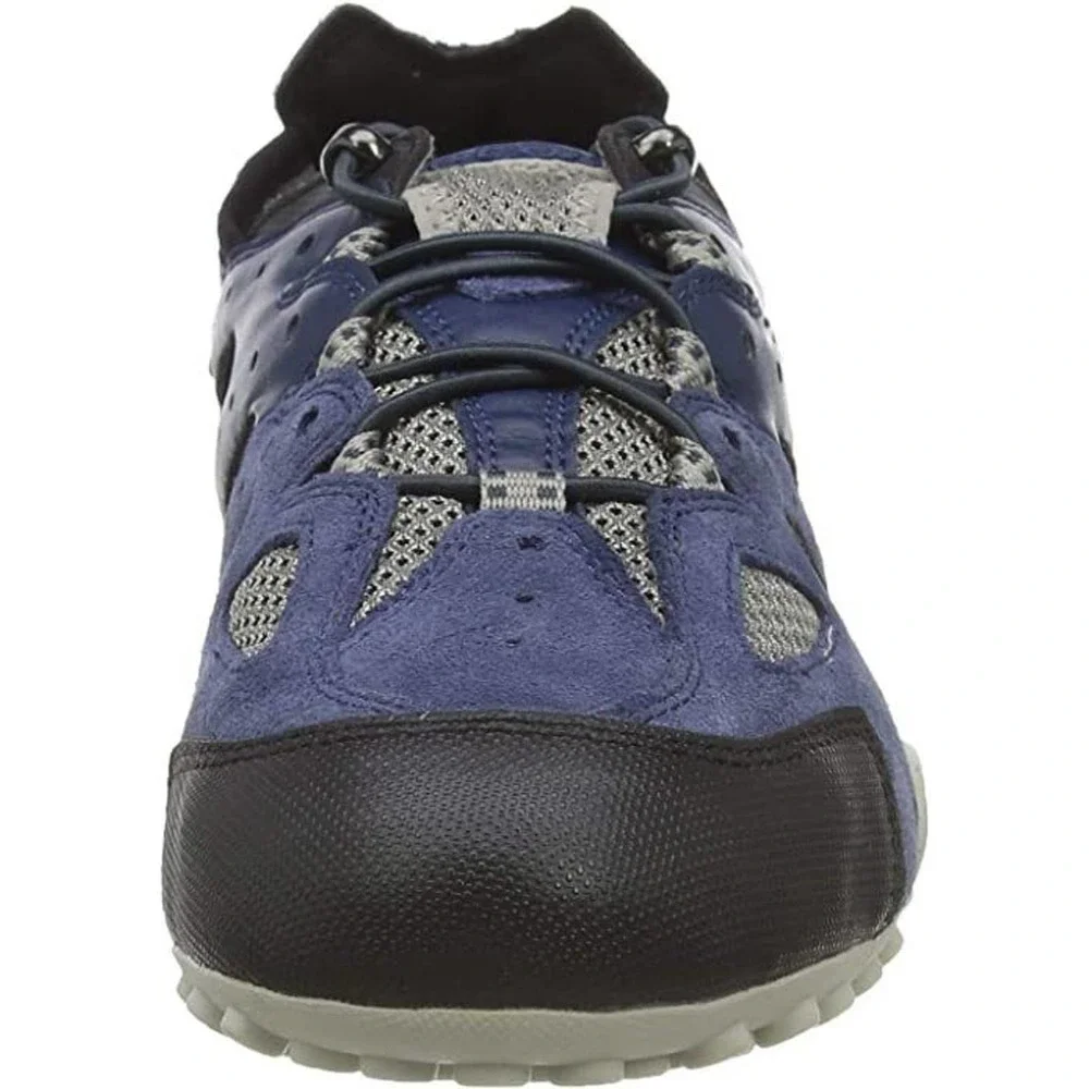 Geox‎ Men's Respira Low-Top Sneakers Bungee Laces - Blue Grey C0024 - Size 14